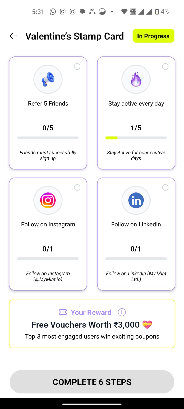 🃏 Stamp Card — Complete Challenges, Win Big Rewards 2